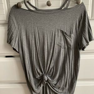 Comfy hollister tee w cut out shoulders